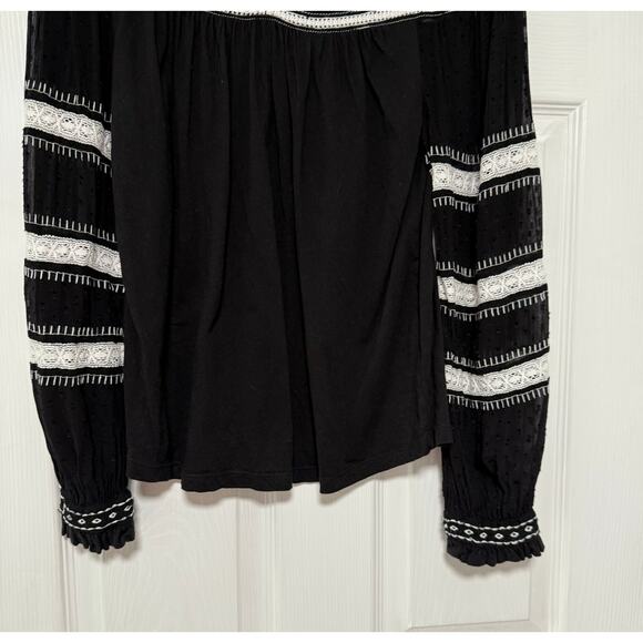 Maeve Anthropologie Women's Black Winona Lace Top Size Small - Picture 3 of 12